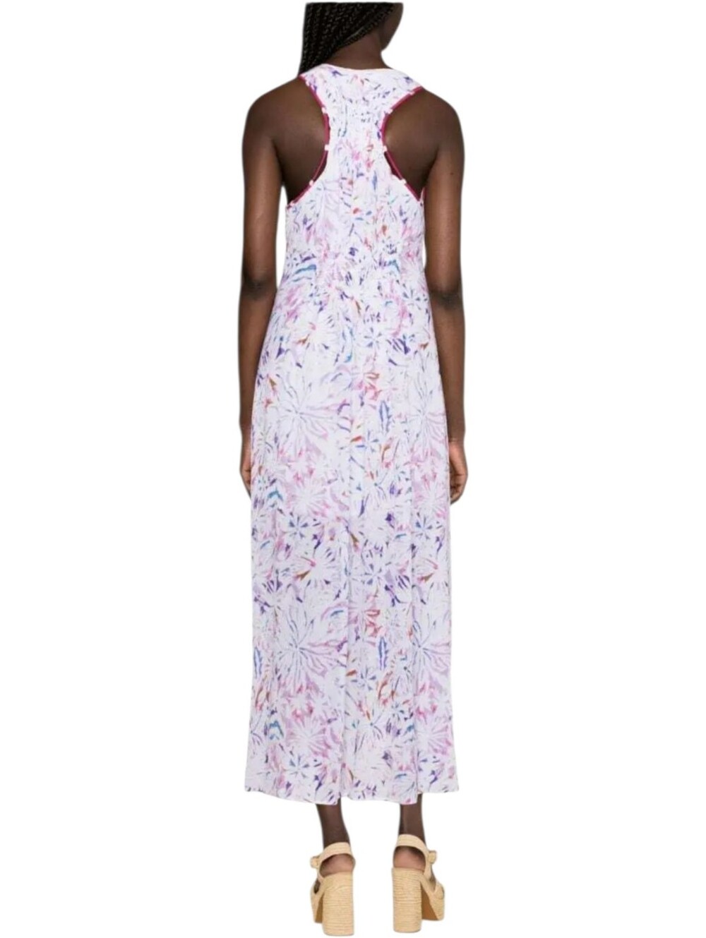 IRO Linen Blend Vneck Watercolor Floral-Print Midi Dress - Picture 2 of 12
